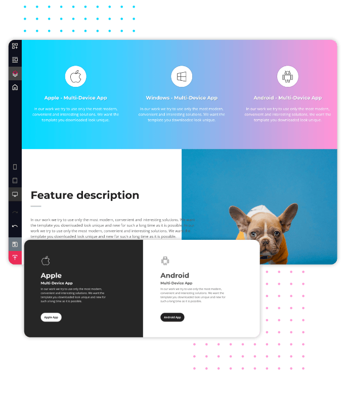 Website Builder’da Uygulama Kurulum Bölümleri