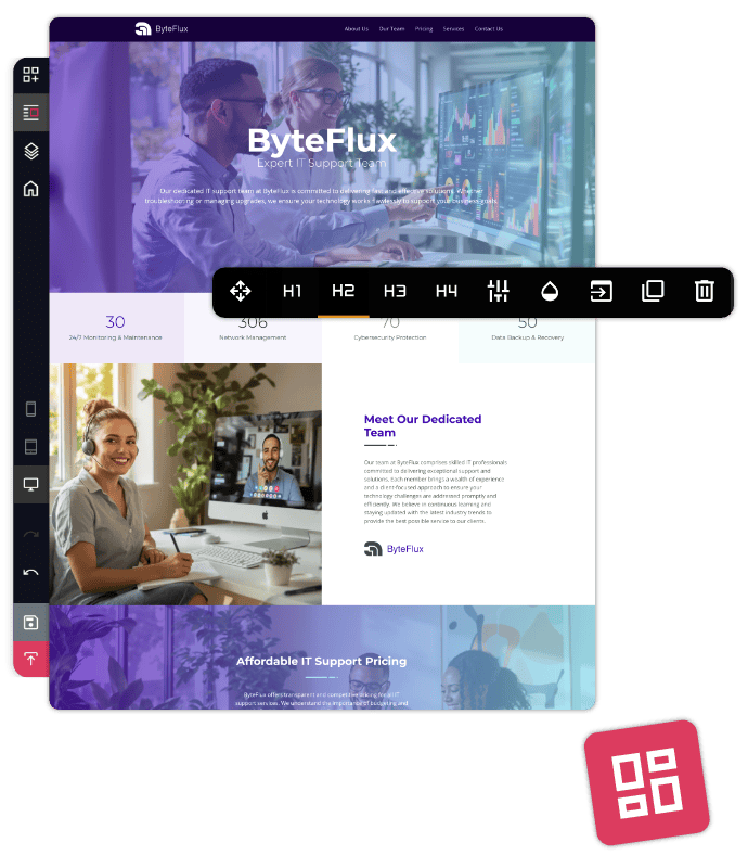 Herramientas inteligentes de creación web y diseño flexible