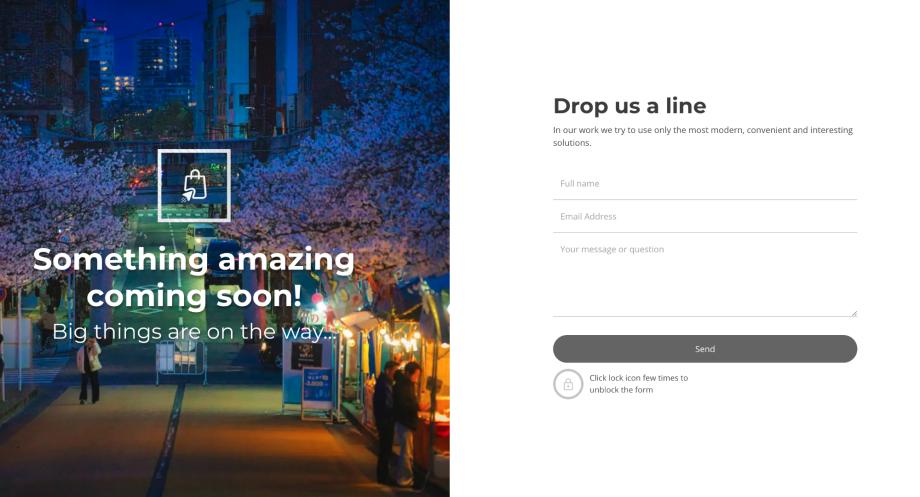 Coming Soon Page with Contact Form
