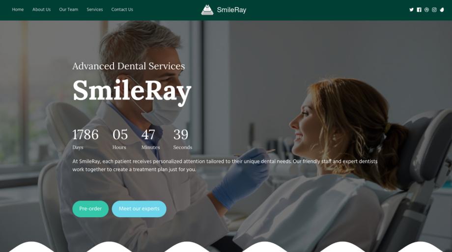 SmileRay - Advanced Dental Clinic Website Template