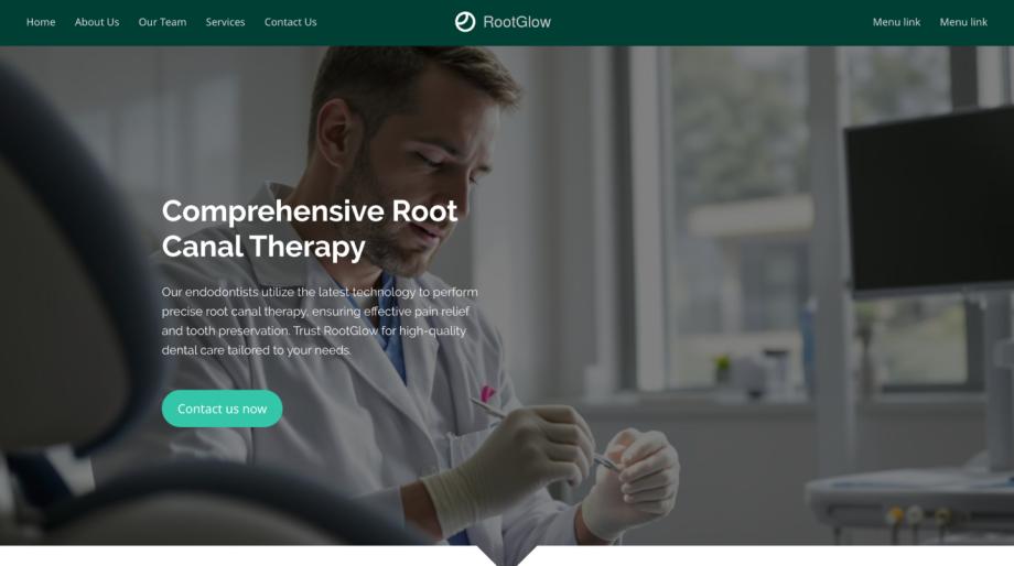 Modern Endodontist Website Template - RootGlow