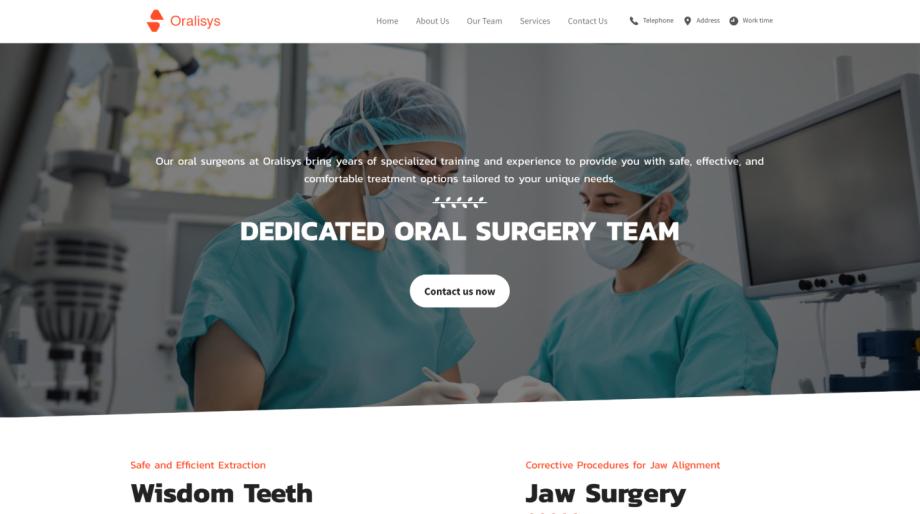 Oralisys - Dental Care Website Template for Oral Surgeons
