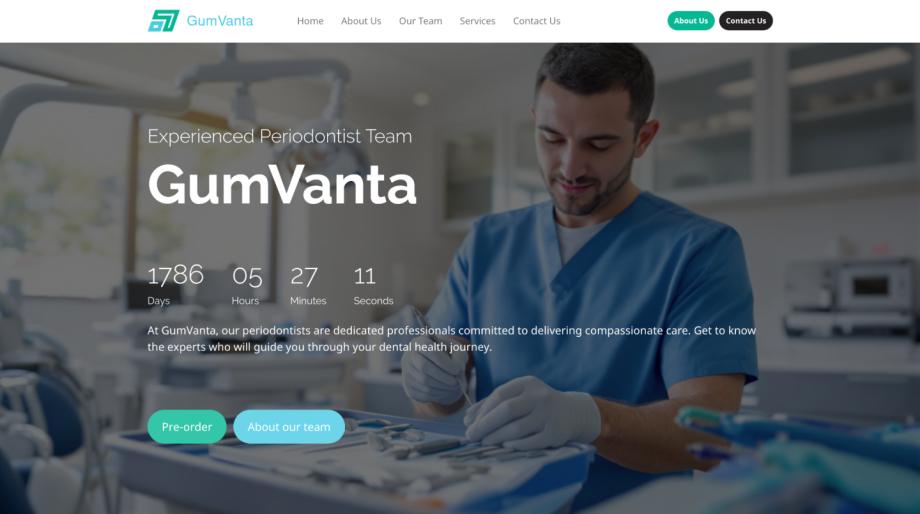 Modern Periodontist Website Template - GumVanta