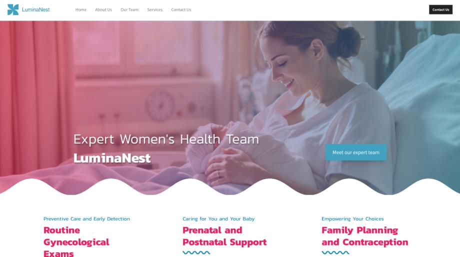 LuminaNest - Modern OB-GYN Website Template