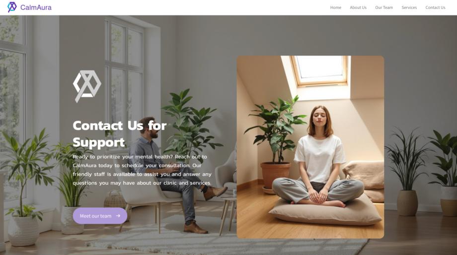 CalmAura - Modern Mental Health Clinic Template