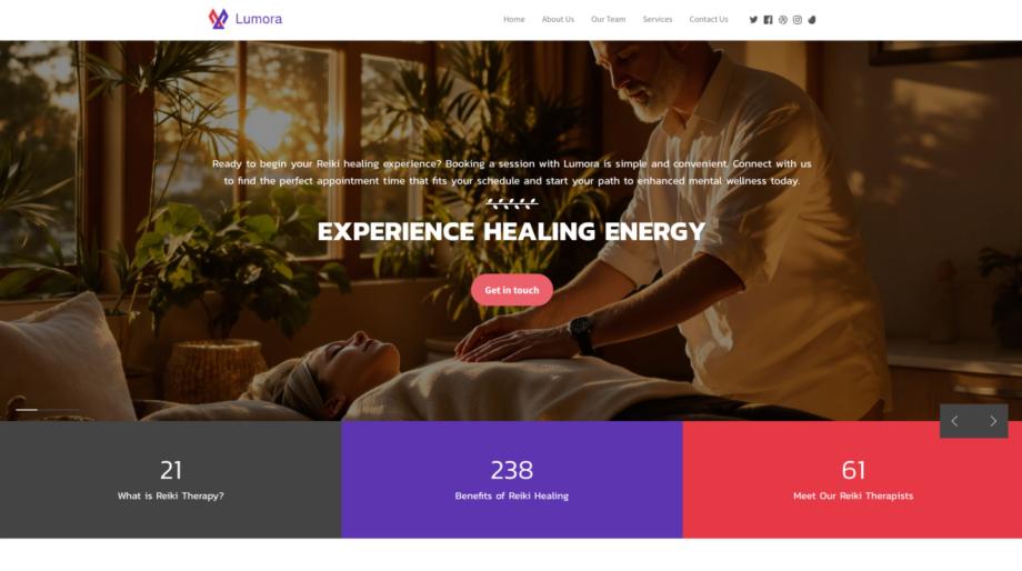 Lumora: Modern Reiki Therapist Website Template