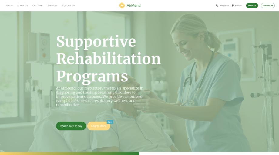 AirMend - Professional Respiratory Therapy Template