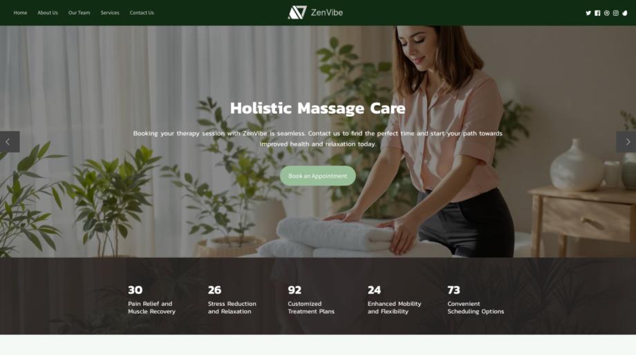 ZenVibe - Professional Massage Therapist Website Template