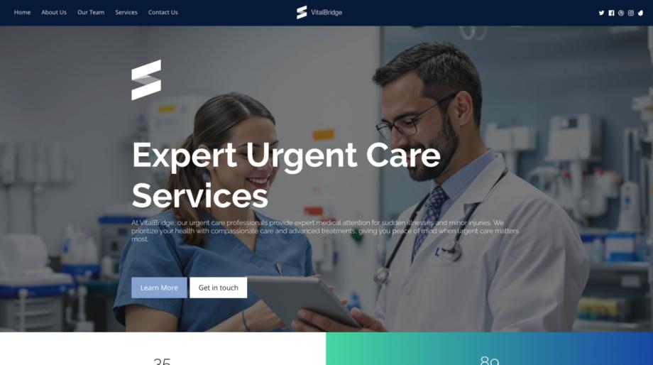 VitalBridge - Modern Urgent Care Website Template