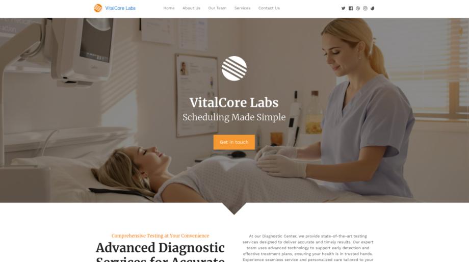 VitalCore Labs - Cutting-Edge Diagnostic Center Template