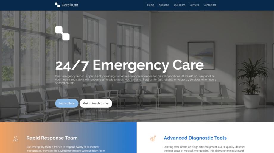 CareRush - Responsive Emergency Room Website Template
