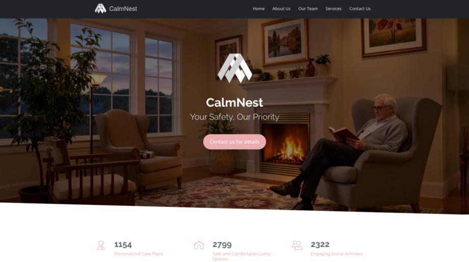CalmNest - Modern Assisted Living Website Template