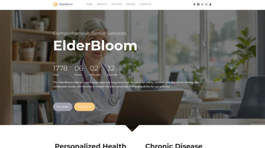 ElderBloom - Modern Geriatrician Website Template