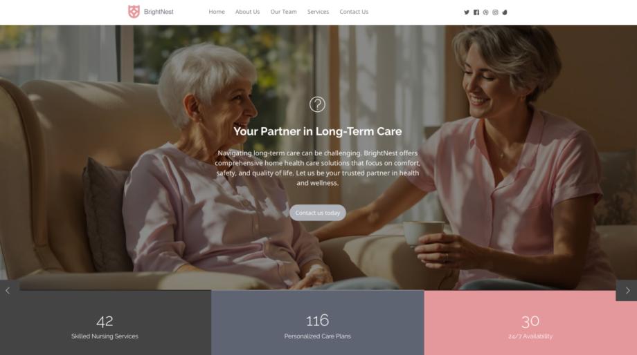 BrightNest - Modern Home Health Care Template