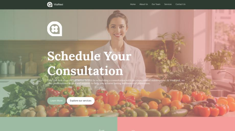 VitalNest - Personalized Nutritionist Website Template