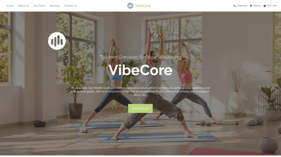 VibeCore Health Club Website Template