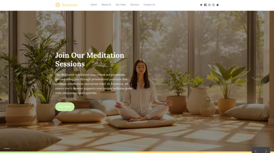 Seranova Meditation Center Website Template