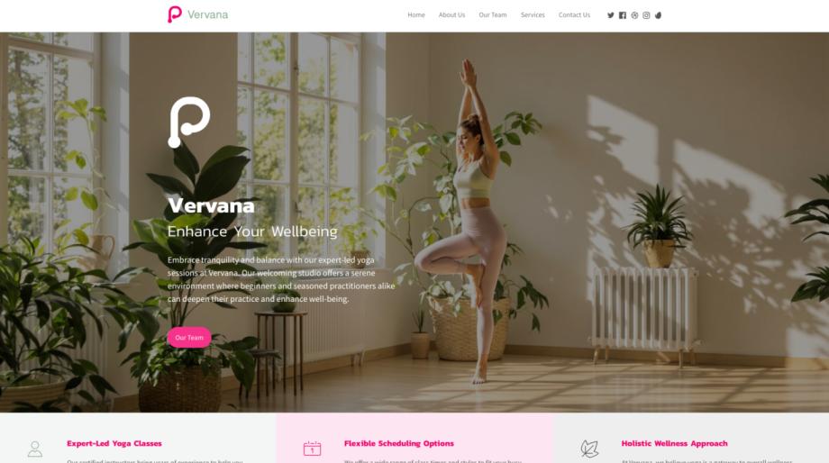 Vervana - Modern Yoga Studio Template