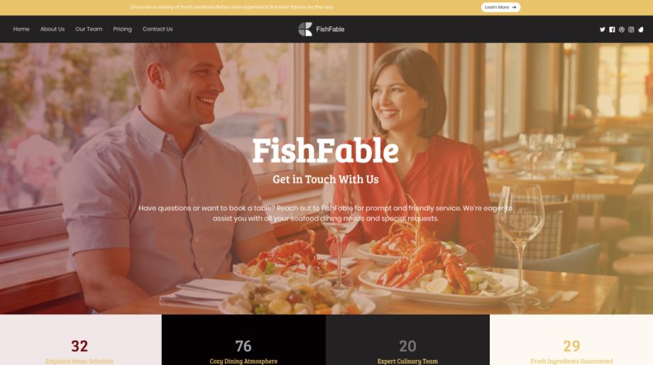 FishFable - A Stylish Seafood Restaurant Template