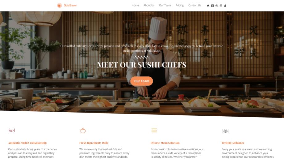 SukiSavor - Exquisite Sushi Restaurant Template