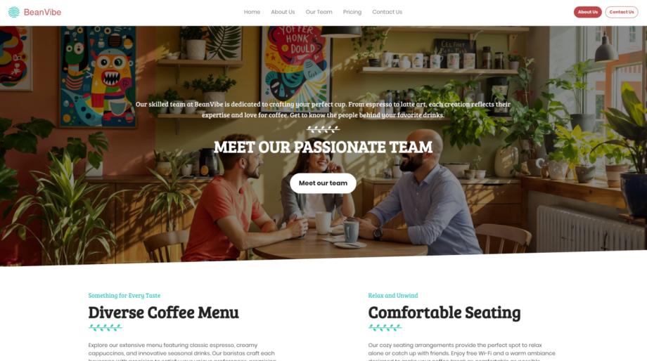 BeanVibe - Modern Coffee Shop Website Template