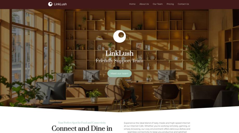 LinkLush - Modern Internet Cafe Website Template