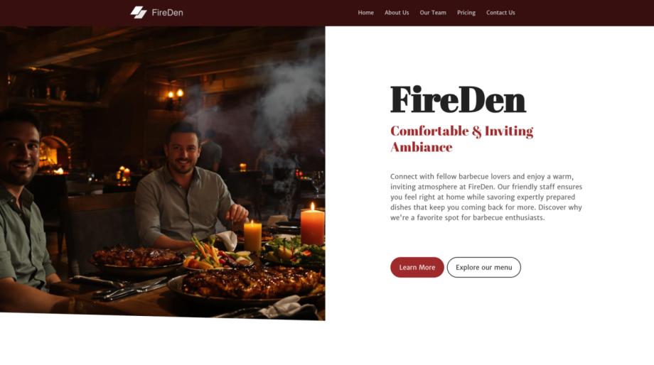 FireDen - Smoky Barbecue Restaurant Template