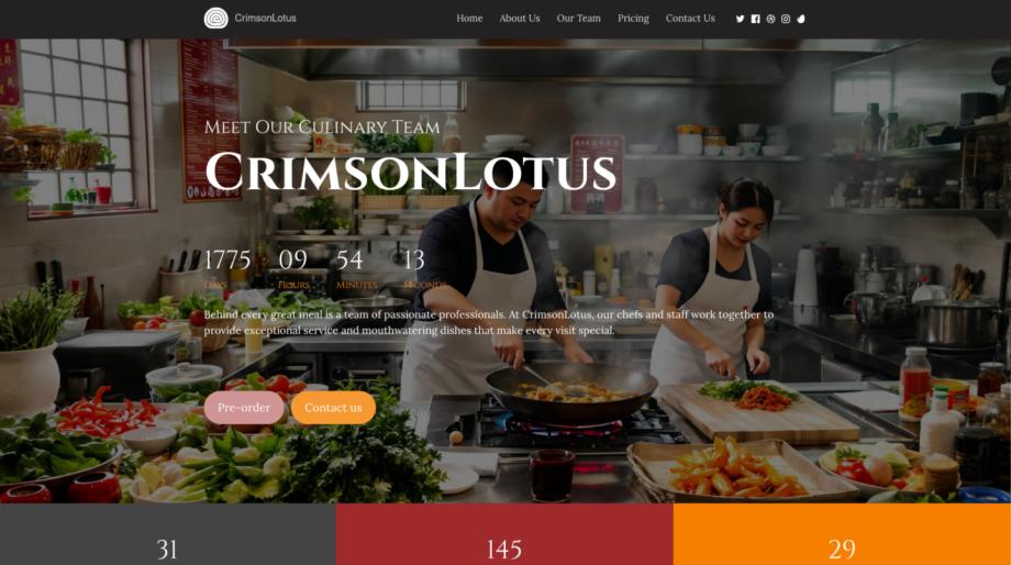 CrimsonLotus - Modern Chinese Restaurant Website Template
