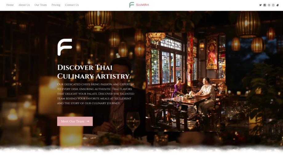 SizzleMint - Modern Thai Restaurant Website Template