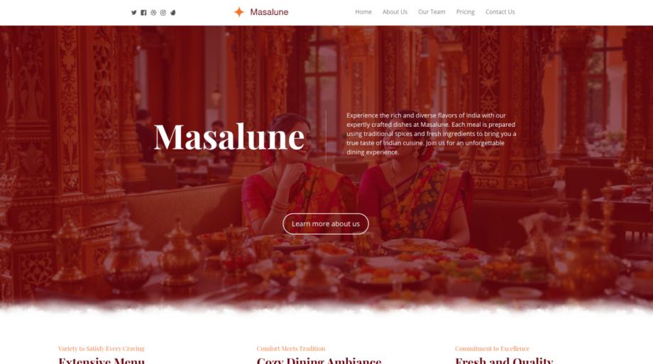 Masalune - Elegant Indian Restaurant Template