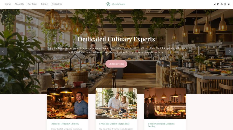 MunchScape - Elegant Buffet Restaurant Website Template