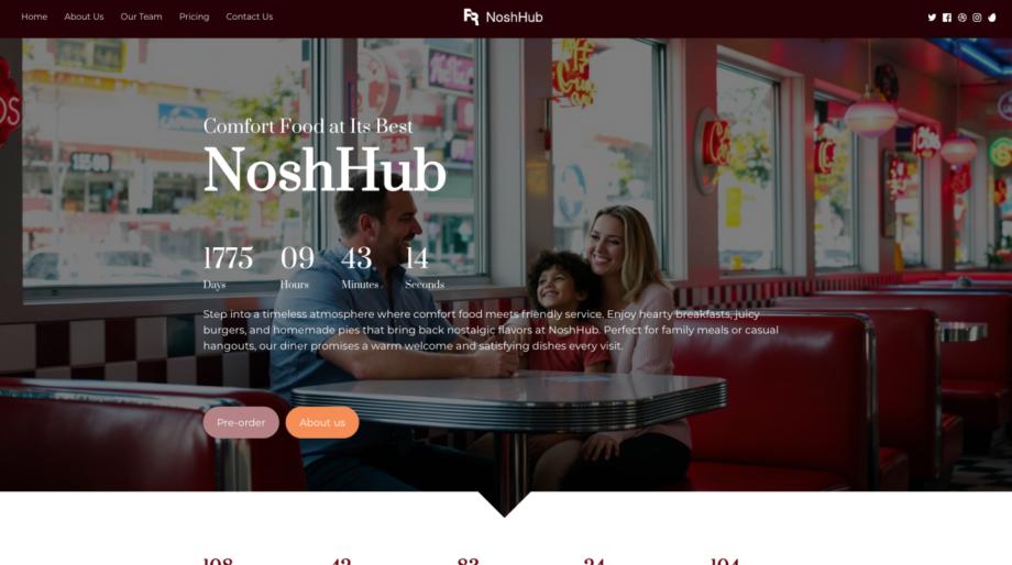 NoshHub - Modern Diner Website Template
