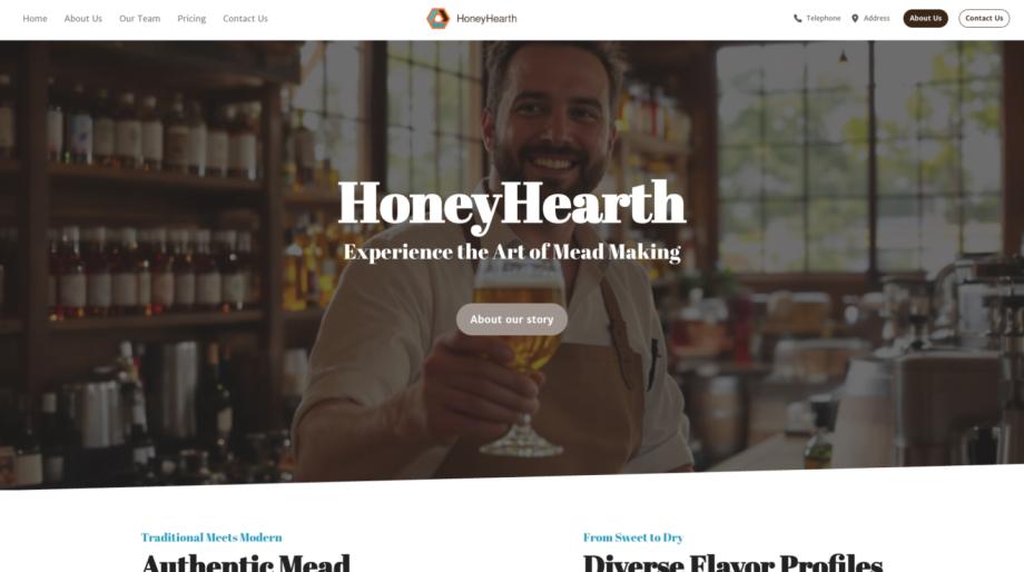 Modern Meadery Bar & Brewery Website Template