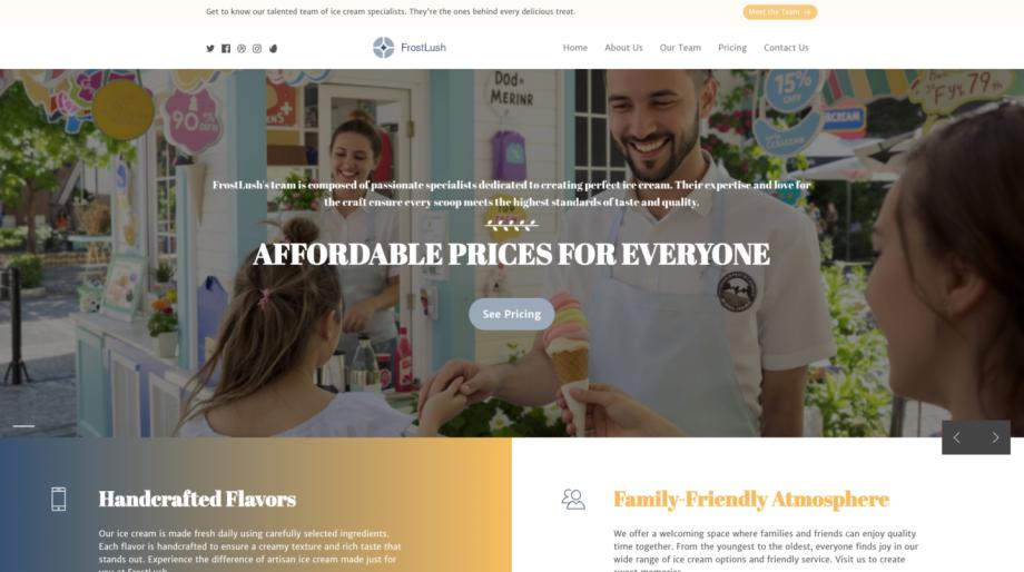 FrostLush - Modern Ice Cream Shop Website Template