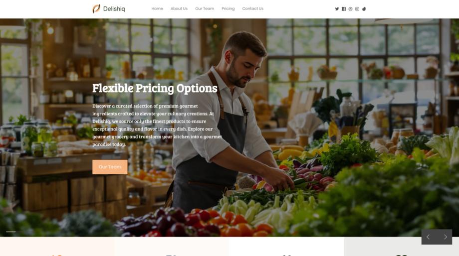 Delishiq Gourmet Grocery Website Template