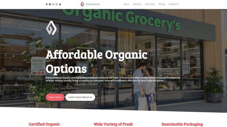 GreenGarnish - Modern Organic Grocery Website Template