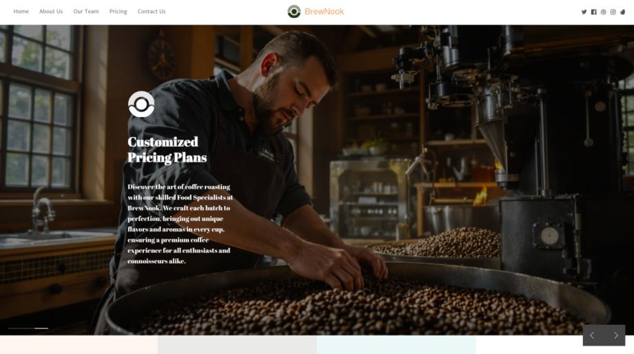 BrewNook - Your Ultimate Coffee Roaster Website Solution