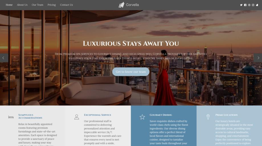 Corvella - Luxury Hotel Website Template