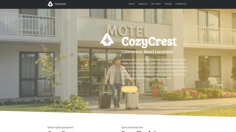 CozyCrest - Elegant Motel Website Template