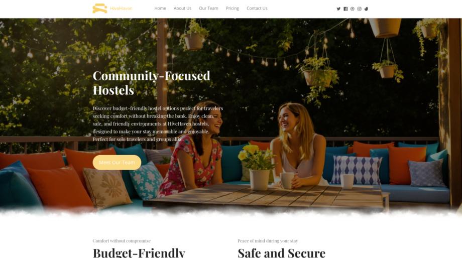 Modern Hostel & Lodging Website Template