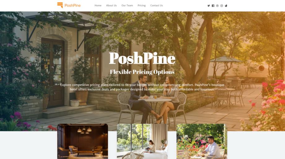 PoshPine - Elegant Boutique Hotel Website Template