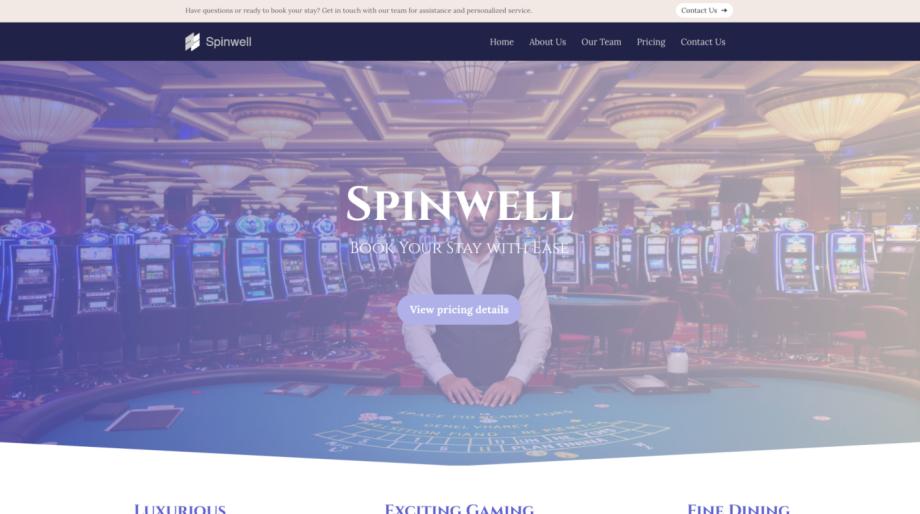 Spinwell - Modern Casino Hotel Website Template