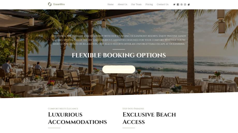 OceanMira Beach Resort Website Template