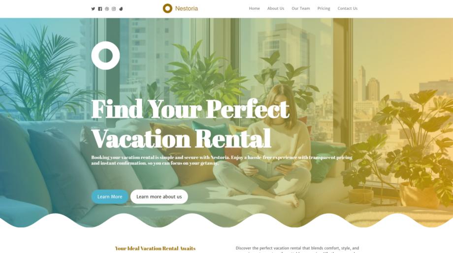 Nestoria - Elegant Vacation Rental Website Template