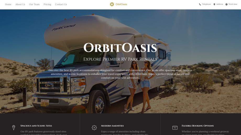 OrbitOasis - Modern RV Park Website Template