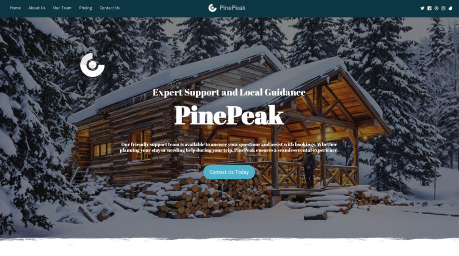 PinePeak - Cozy Mountain Cabin Rental Website