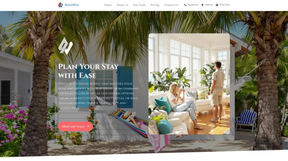 BeachBliss - Luxurious Beach House Rental Template