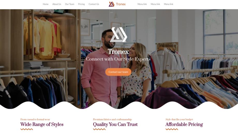Tronex - Modern Men's Clothing Store Template