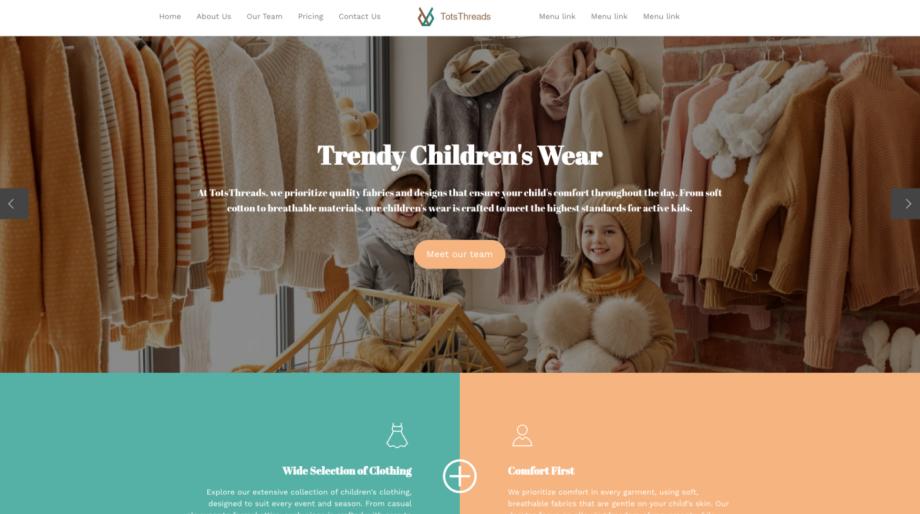 TotsThreads - Modern Children's Clothing Store Template