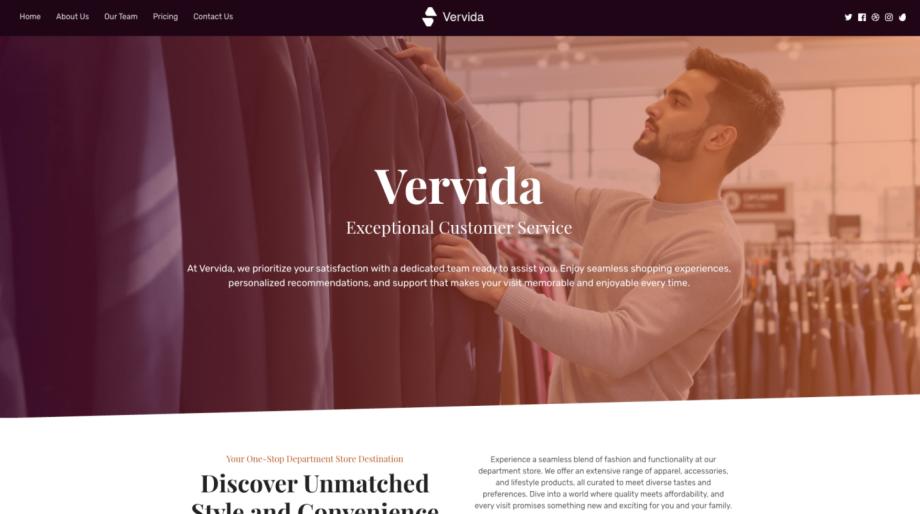 Vervida - Modern Department Store Fashion Retail Template